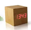 Sound Control Digital LED Wooden Clock