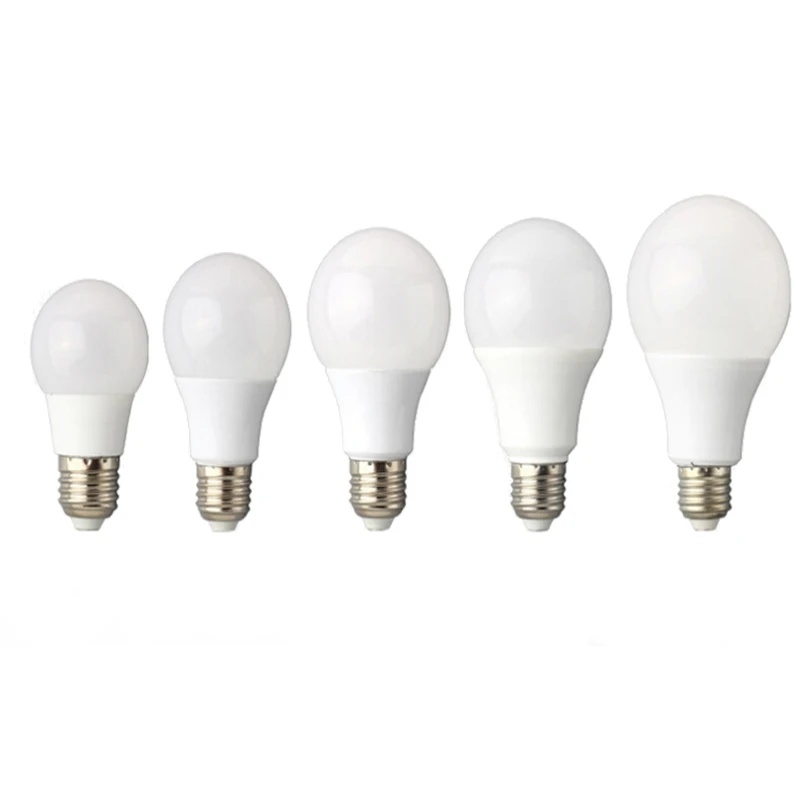 Plastic led bulb E27 aluminum bulb light energy saving 220v white A60 bombilla led 3w 5w skd bulb materials residential lights