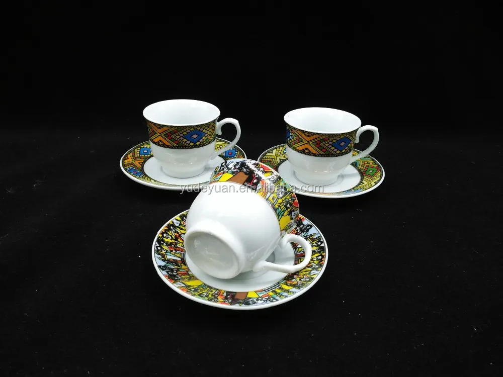 Fine Porcelain Ethiopian 90cc Coffee Cup And Saucer Sets Of 12pcs Buy