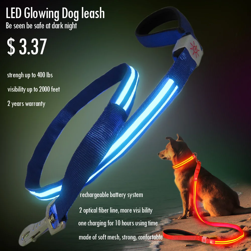 Wholesale New Style Fashion Dog Led Collar, Led Dog Collar USB Rechargeable