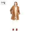 Superior quality fur down leather fur women faux long fur coat