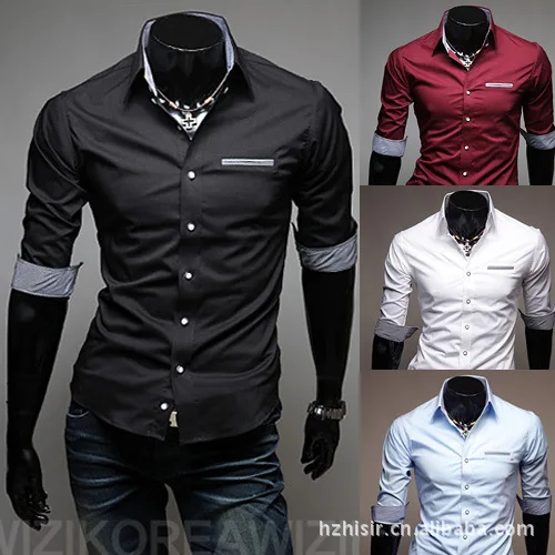 Nueva Camisa hombre Camisa blusa túnica 2015 hombres de