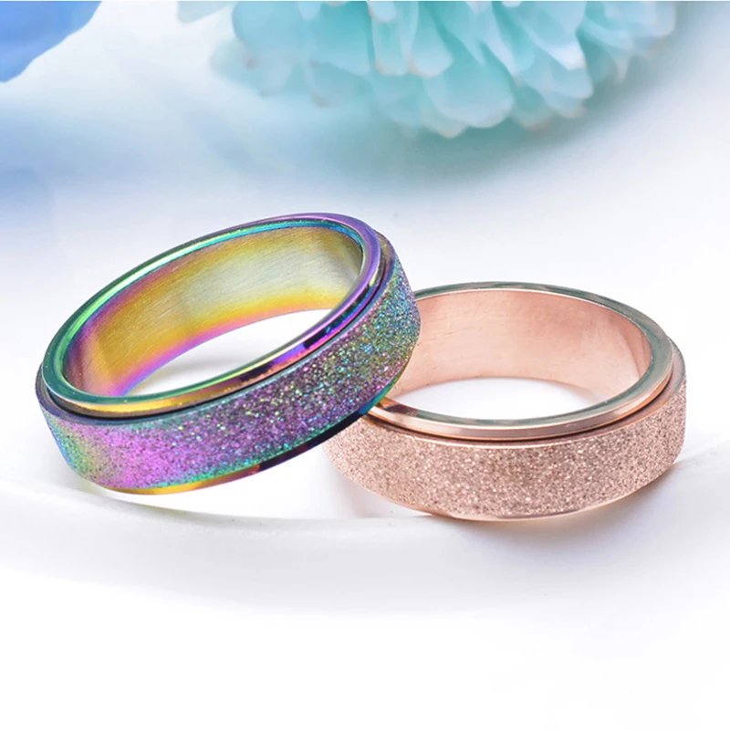 Men's Cool Matte Jewelry Move Spinner Ring