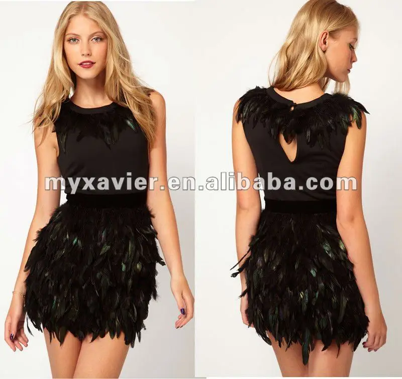 feather dress plus size