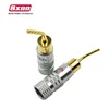 New 24K Gold Speaker Pin Angle 2mm Banana Plugs Speaker wire Screw Lock Connector