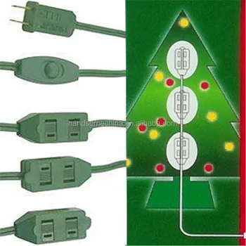 9 Outlet Green Christmas Tree Extension Cord Lighted Connectors 9 Outlet Green Christmas Tree Extension Cord Lighted Connectors