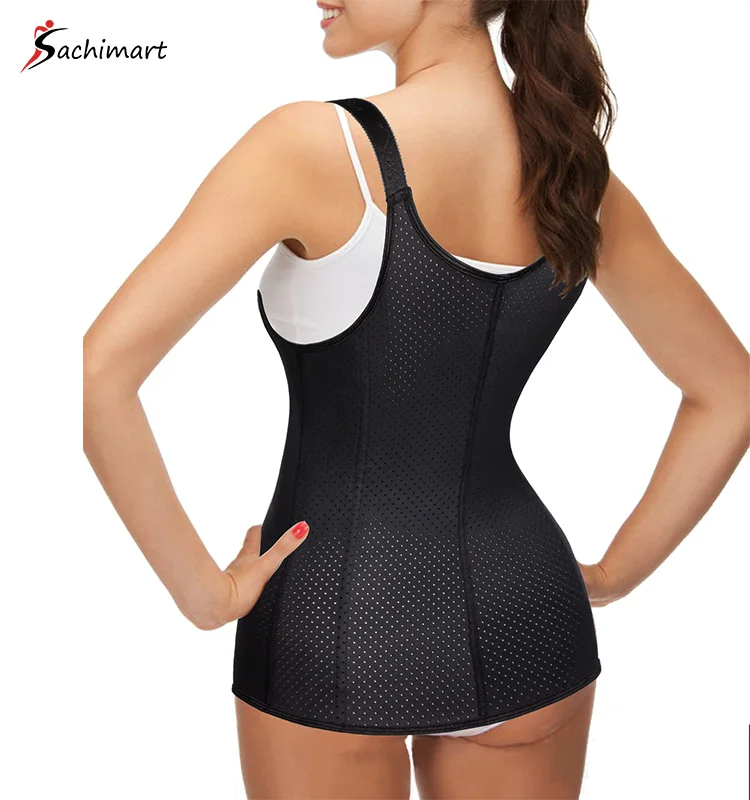 Sachimart Women Latex Waist Trainer Fajas Colombianas With Zipper Sport Vest Cincher Weight Loss