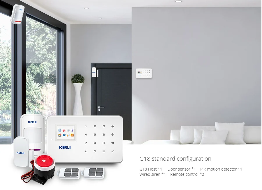 Kerui Wireless G18 Black APP control GSM Smart Safe Home Anti-burglar Security Alarm System