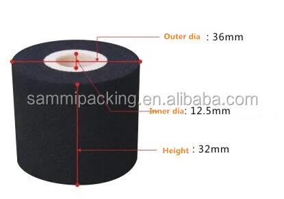New arrival 24pcs/lot ,36*16mm black color printing ink roller for FRD-1000 solid ink sealing machine/band sealer