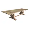 380cm long large farm reclaimed elm refectory solid wood double pedestal dining table