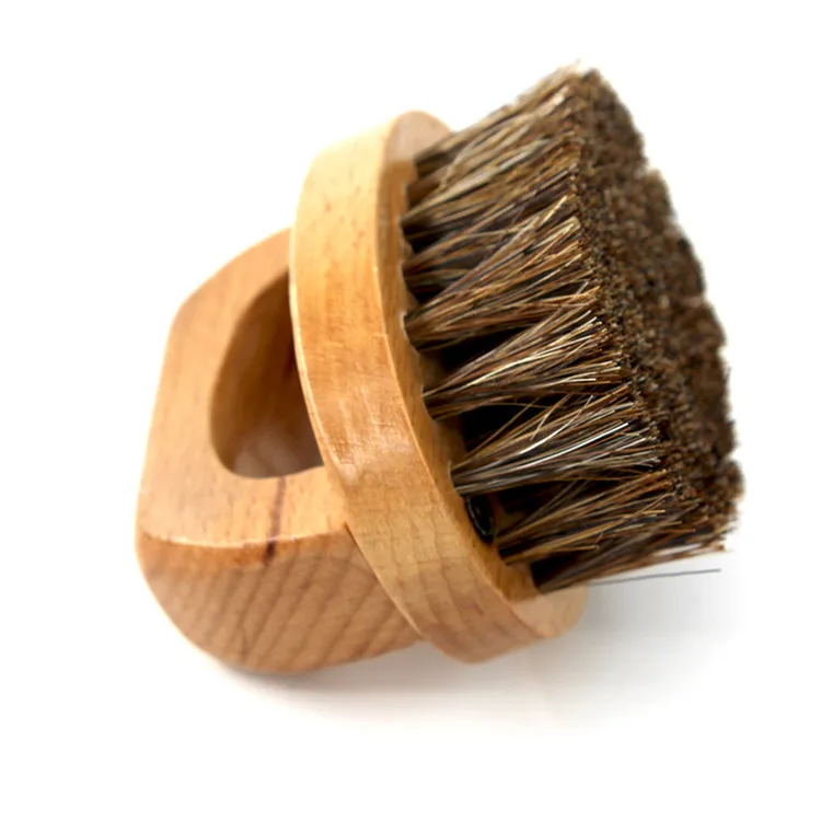 IMRound horseshoe shape small wood handle shoe brushG_2093.JPG