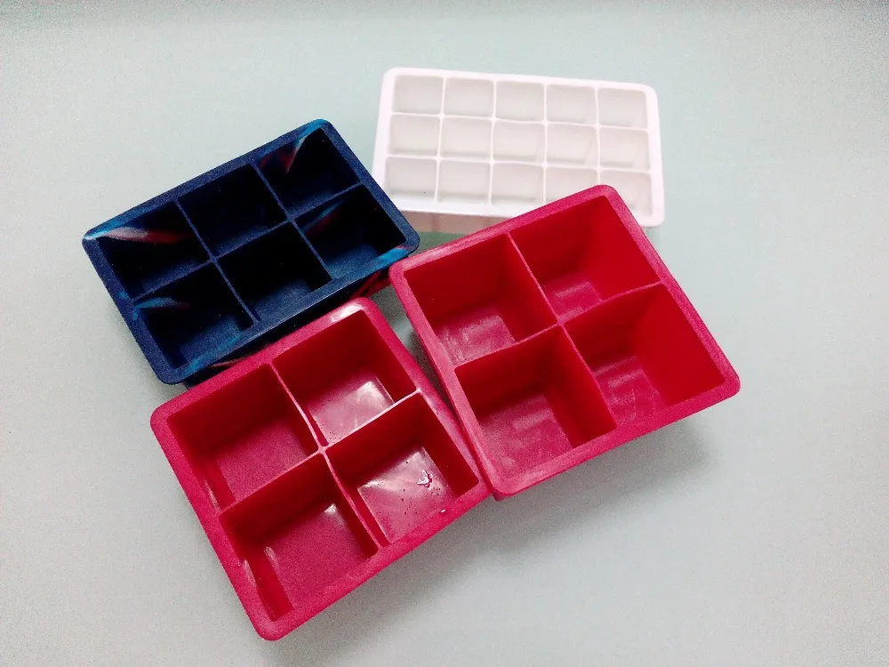 6 Cavities Large Square Ice Cube Maker 2" Silicone Ice Cubes Tray Buy