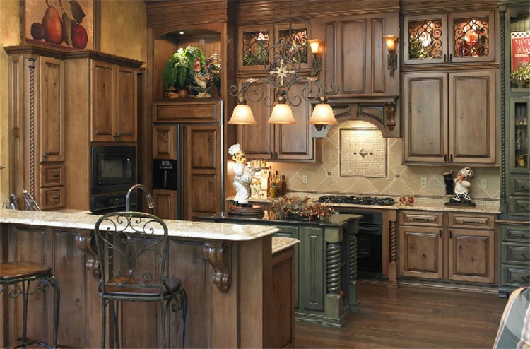High Quality splint solid wood integrated German style 1 shape quartz stone Kitchen Cabinet