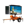 Solar panel energy Battery led display IP65 Vehicular DC24V Movable Hydraulic cylinder 2 wheels Energy saving led screen.