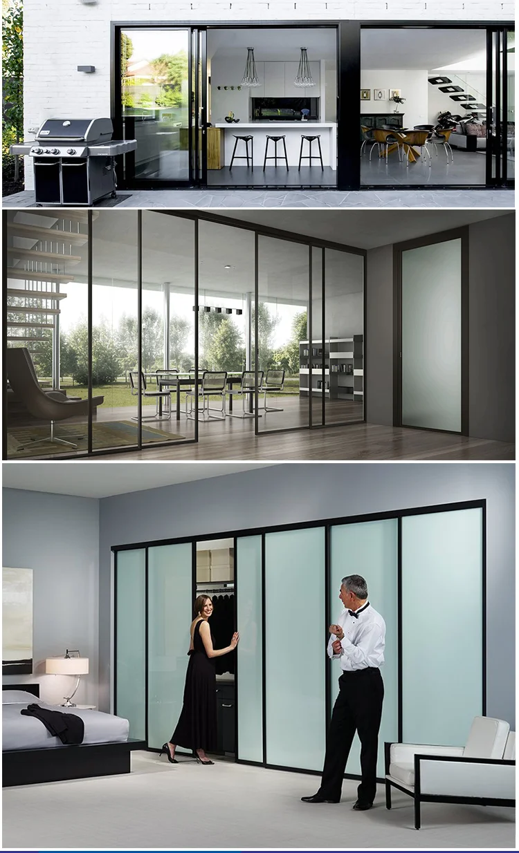 Australian standards AS2047 AS2208 AS1288 double glass aluminum hanging sliding door