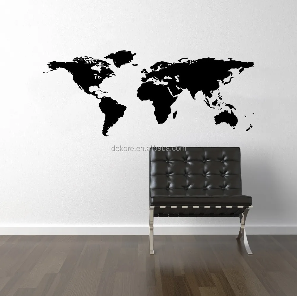 Nieuwe diy wereld reis map verwijderbare vinyl kunst aan de muur ...