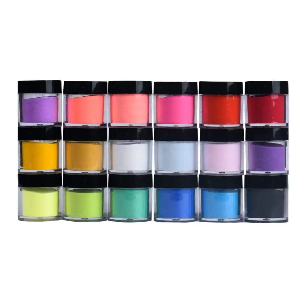 Nail Art, jinjiu 18 Colors Acrylic Nail Art Tips UV Gel Powder Dust Design DIY Manicure Decor Set