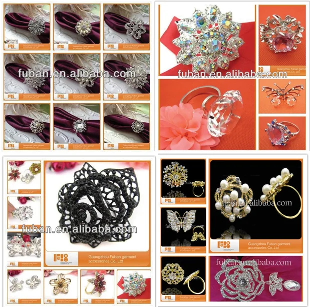 Bulk Wholesale Crystal Diamond Napkin Ring Wedding Napkin Holder For
