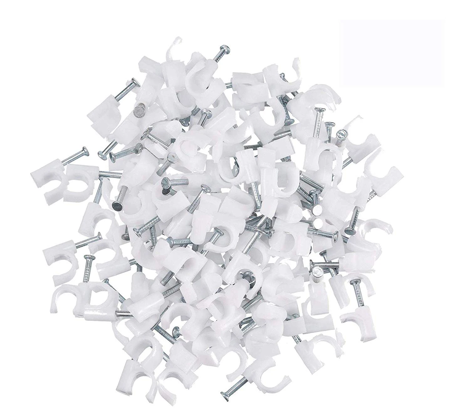 Round White Cable / Pipe Clips,Various Sizes 4 Mm To 50 Mm Packs Of 100 ...