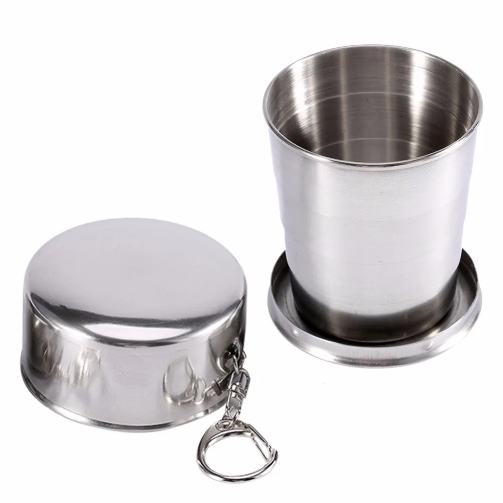 Portable Stainless Steel Travel Folding Cup 75/140/240ml Outdoor Sports