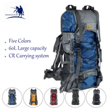 Hot Sale Nylon Men’s Climbing Backpacks 60L Waterproof Sport Mountaineering Bags 5 Colors Travel Outdoor Bag Hiking Backpack