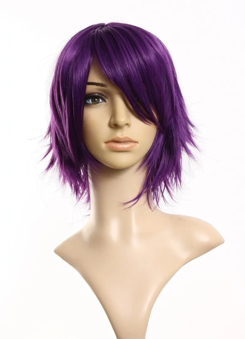 Buy Fashion Anime Cosplay Short Hair Men Purple Wig In Cheap