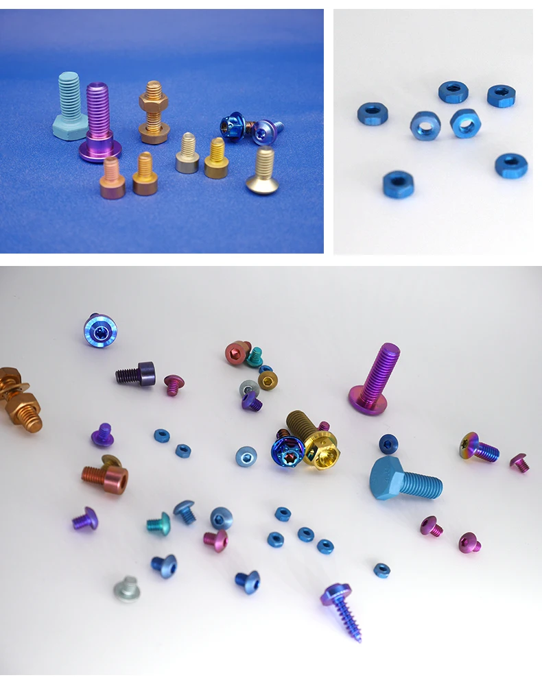 Anodized Colored Blue Screw Titanium Hex Socket Countersunk Head Screws