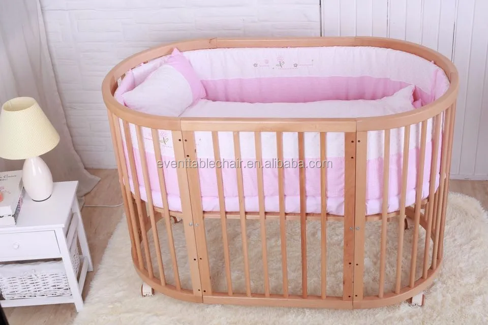 Multipurposes Secure Healthy Wooden Baby Crib Baby Bed Cot 5 In 1 Baby