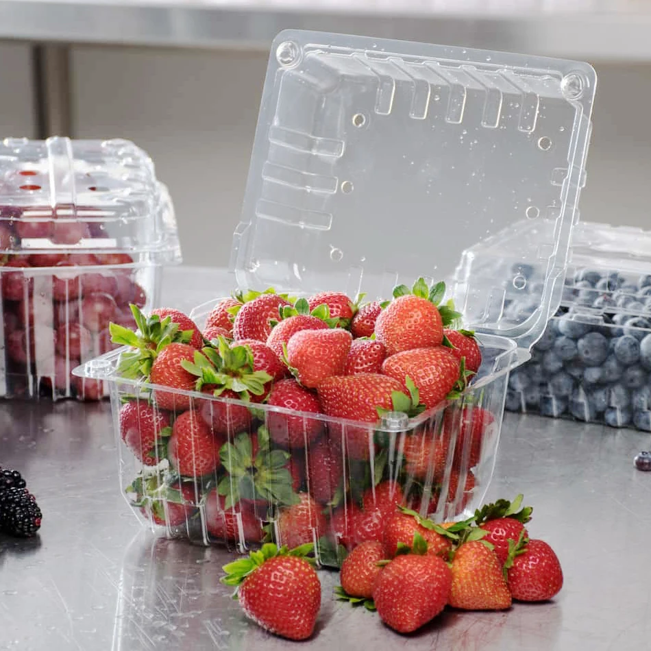 Strawberry Plastic Fruit Container Pet Blister Cherry Tomato Punnets ...