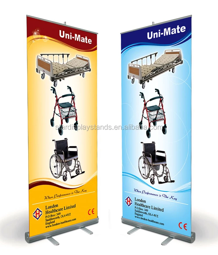 Standard Size Aluminum Roll Up Banner Stand Pull Up Banner With