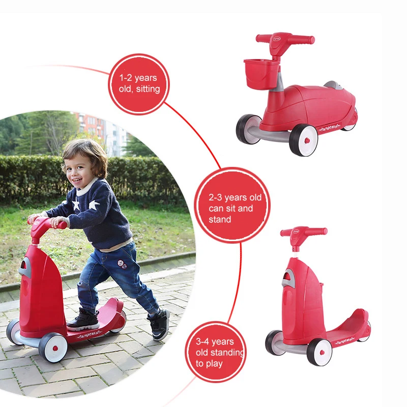 3 Wheel Dismountable 3 In 1 Baby Mobility Scooter For Sale/2019 New 3wheeled Children's Toy Car