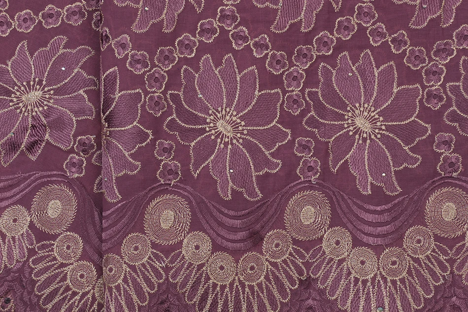 African Swiss Voile Lace in Switzerland Cotton Fabric Lace with Embroidery for Nigerian Women Dress XZ2626B