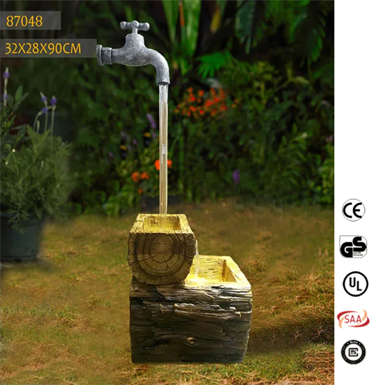 Folk Art Water Fountains Garden Fountains Resin Crafts Faucet Fountain ...