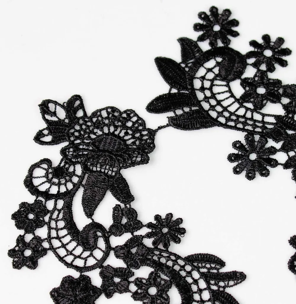 black lace embellishments