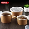 disposable take away hot soup bowl with plastic lid