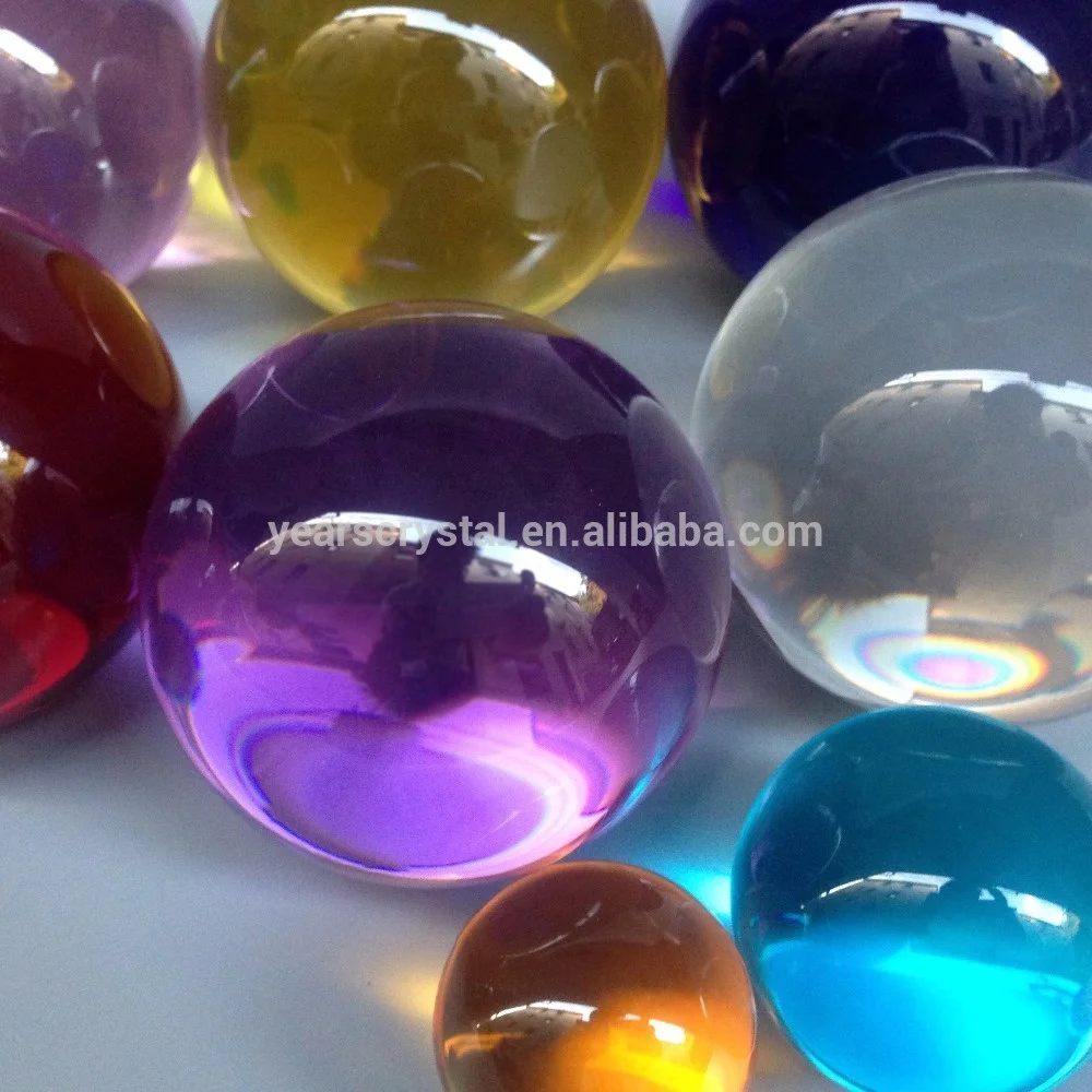 Decorative Colored Crystal Glass Balls Solid Sphere For Personalize