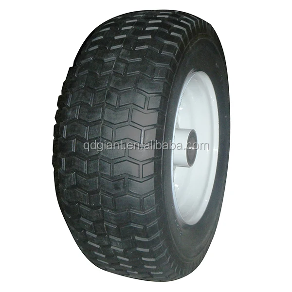 Turf pattern flat free tire wheel barrow pu wheel 6.50-8