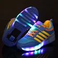 2016 Child Heelys wheelys Girls Boy LED Light Heelys Children Roller Skate Shoes Kids Sneakers With