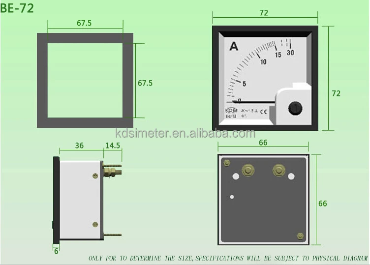 BE-72 Dimensioned drawing