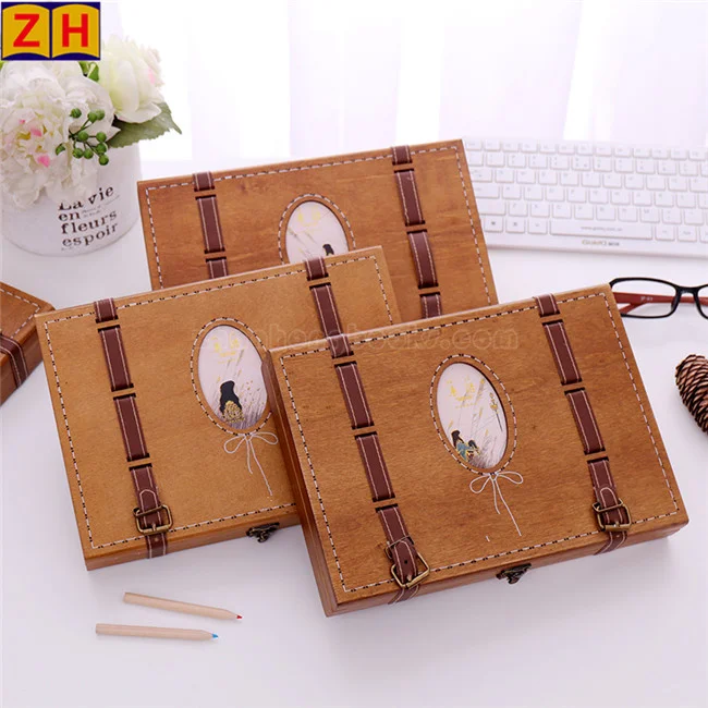 wooden photo album and wooden photo album box