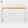 Modern marble top line console side table with metal leg