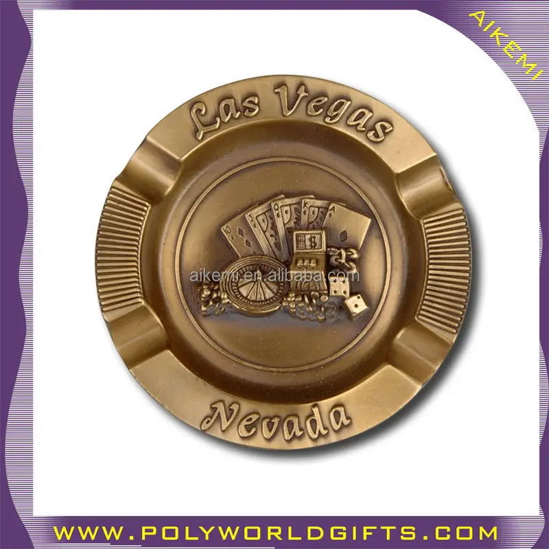 Las Vegas Metal Custom Made Ashtray,Tourist Souvenir Zinc Alloy Metal
