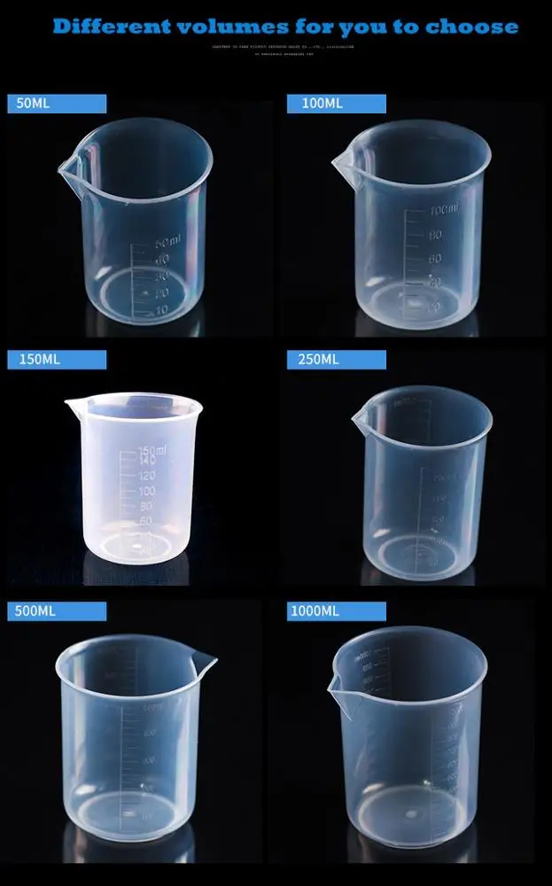 Laboratory Graduated Measuring Plastic Beaker With Spout