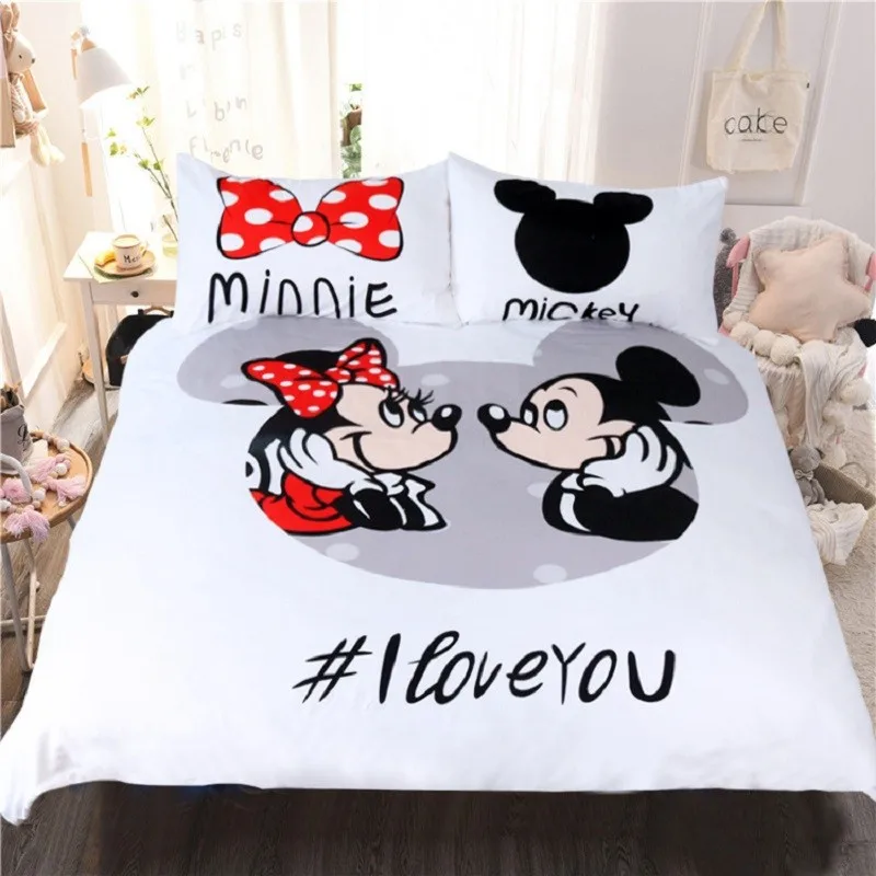Mickey Mouse 3D Quilt Duvet Doona Cover Set Single Double Queen King Print 