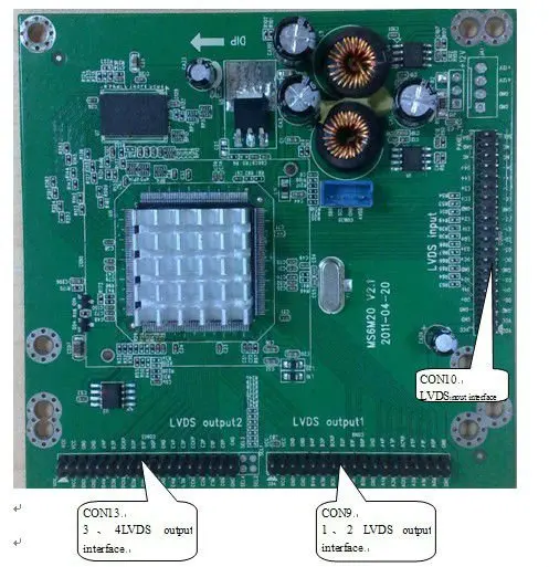 LVDS splitter QK-6M36 one turn two minute two conversion board double  screen with a motherboard point two screens