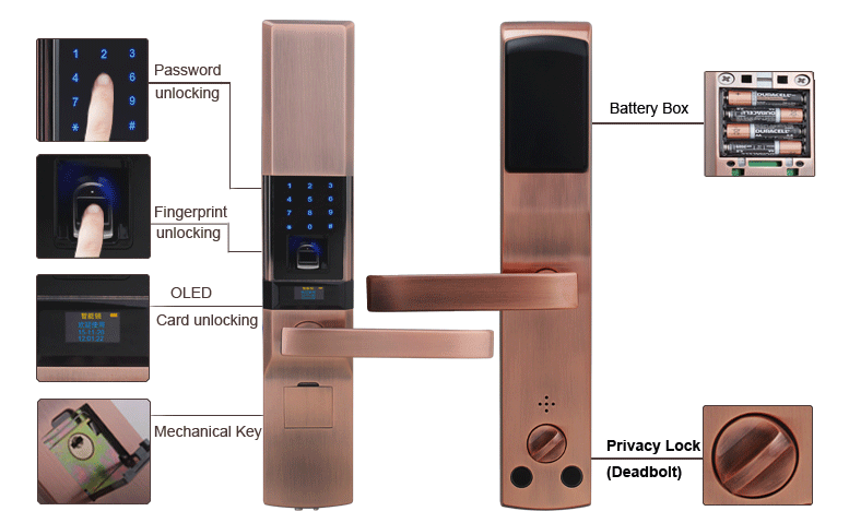 Locstar Fingerprint Reader Digital Door Lock Code Change View