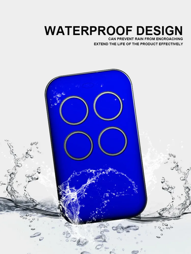 Waterproof Case 4 Button Wireless Remote Control Duplicator Code 433mhz