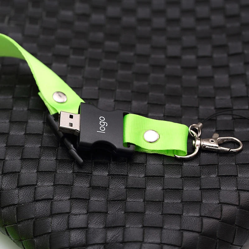 Nylon Lanyard Detachable Buckle Flash Drive 16gb For Promotion Gift