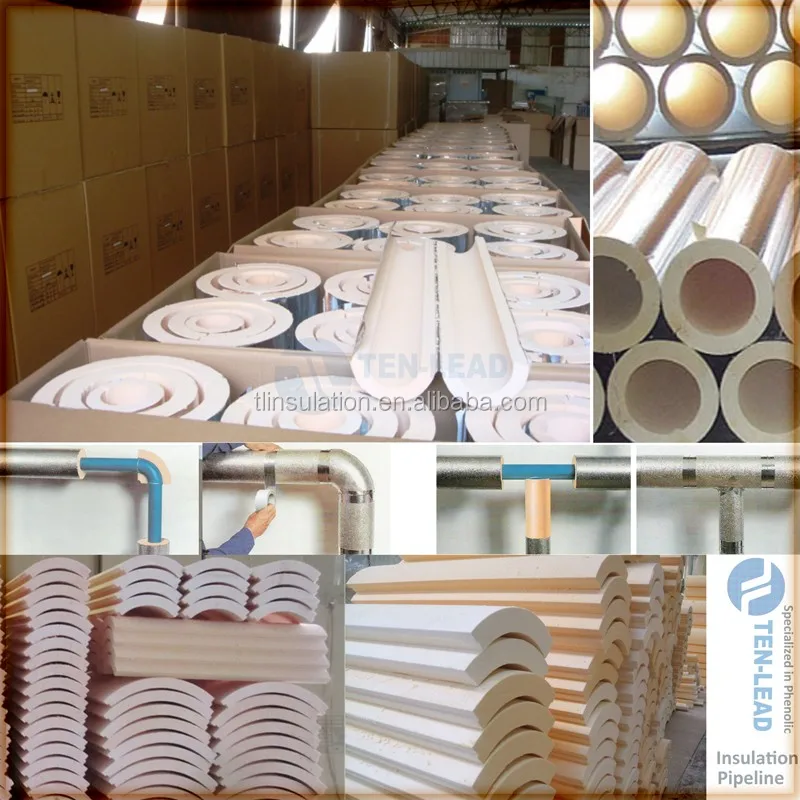Phenolic Foam pipe Insulation , phenolic pipe Supports, LNG pipe insulation, cool and hot water pipe insulation