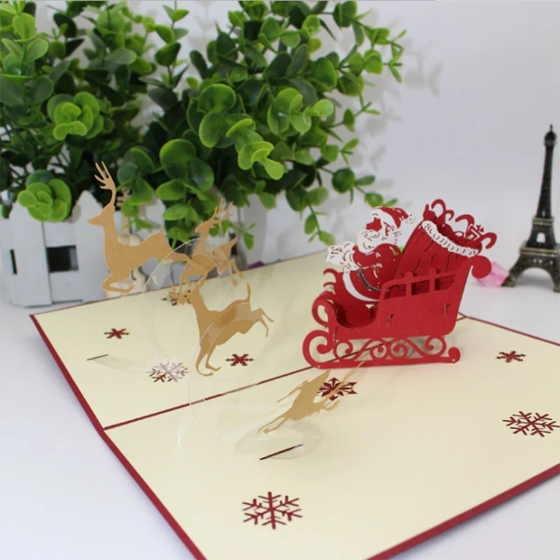 Uchome サンタ乗車 3d 手作りポップアップポストクリスマスカード Buy 安いクリスマスカード クリスマスで Cerd バルク メリークリスマスカード Product On Alibaba Com